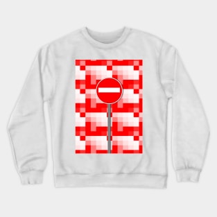 Geometric NO ENTRY in red and white Crewneck Sweatshirt